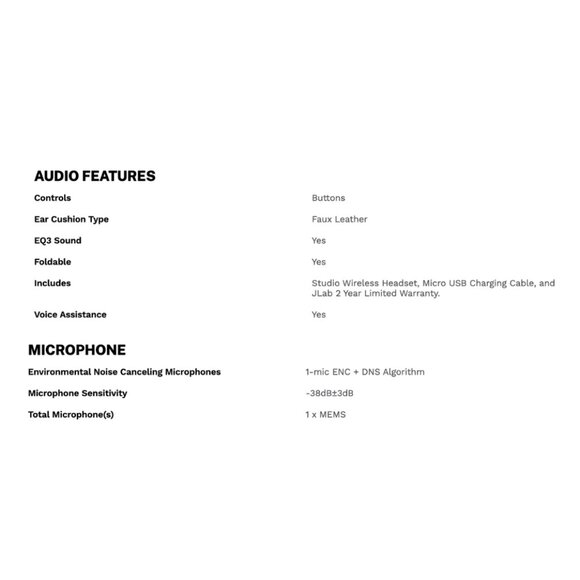 NWOB JLab Audio Studio Wireless On-Ear Headphones - Picture 6 of 8